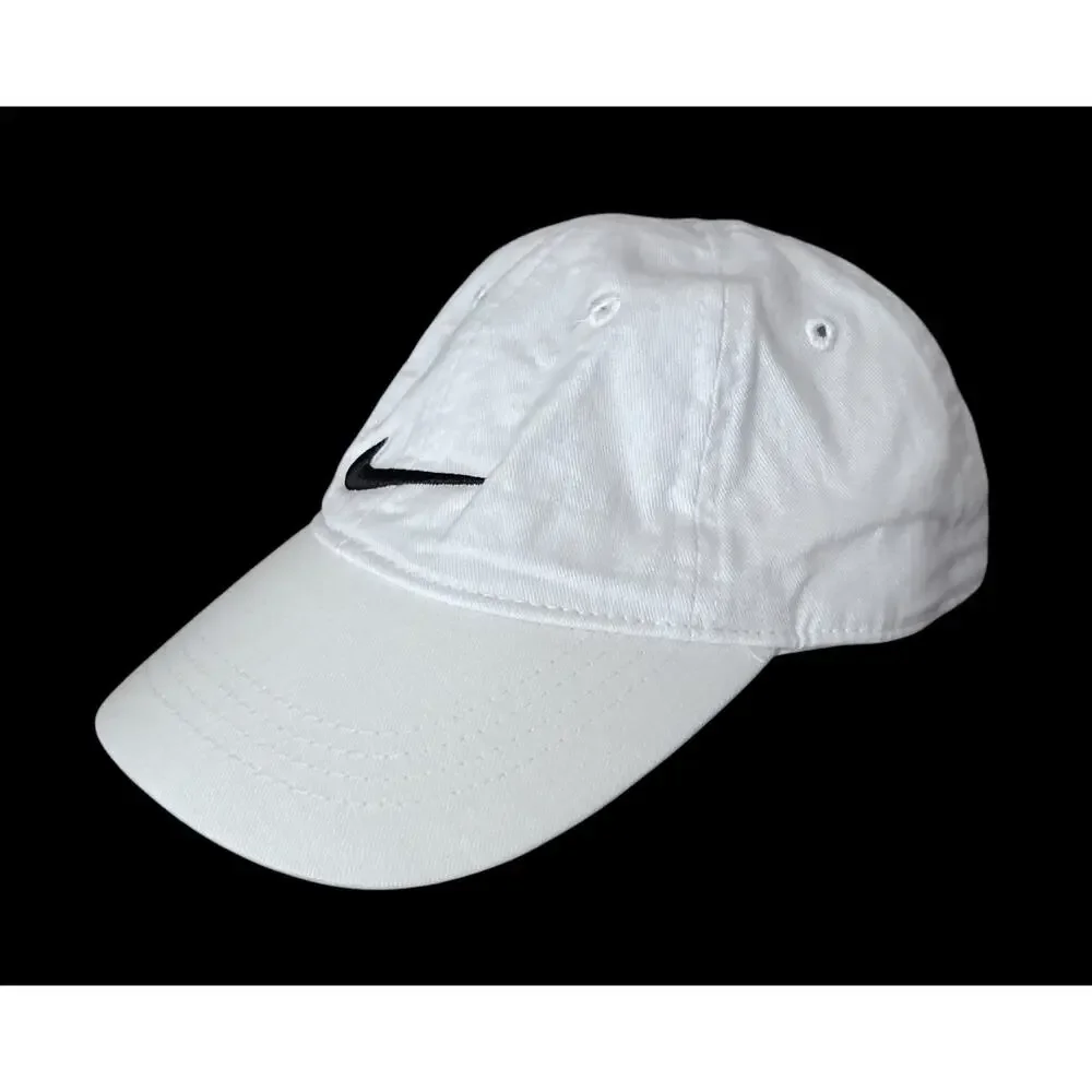Nike Youth White Adjustable Baseball Cap Hat Swoosh Logo Boys Girls 4-7 - Picture 2 of 10
